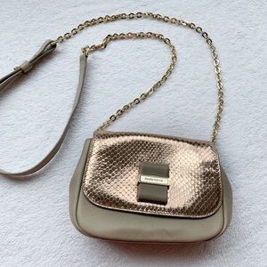 See by Chloé pink metallic and taupe crossbody bag